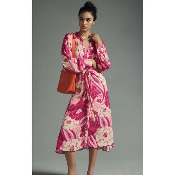 Anthropologie Farm Rio Tropical Groove Shirt Dress - Picture 1 of 8